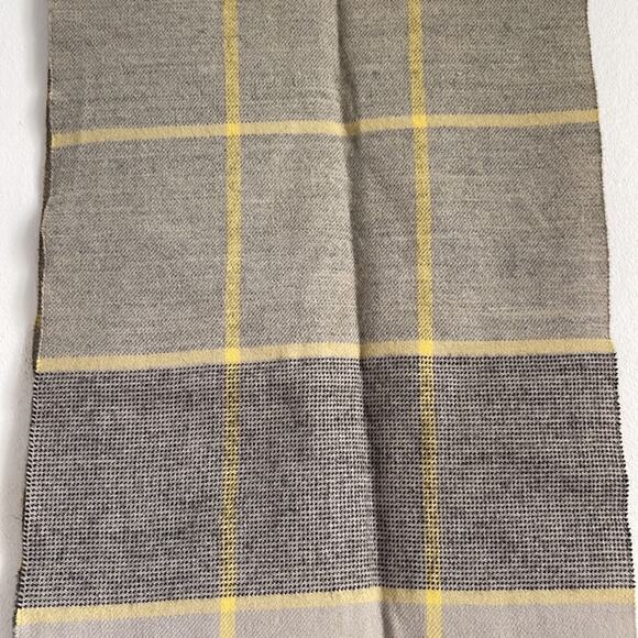 Vintage 100% Zephyr Wool plaid fringe hem winter warm scarf - Picture 4 of 5